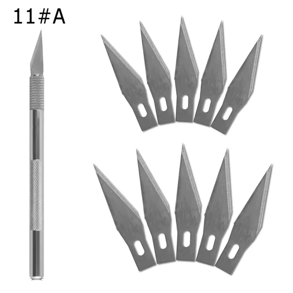 Engraving Non-Slip Metal Knife Kit with 40/10pcs #11 Blades