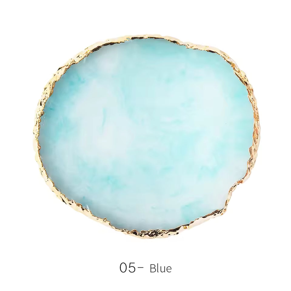 Round Resin Agate Nail Art Palette