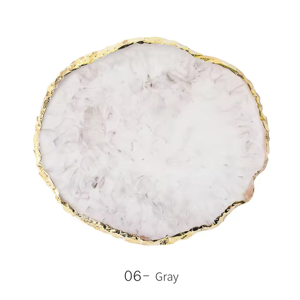 Round Resin Agate Nail Art Palette