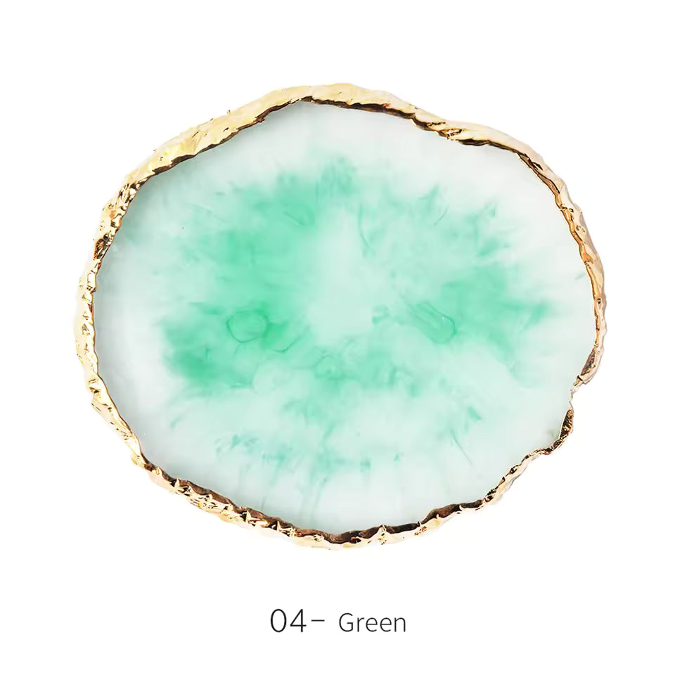 Round Resin Agate Nail Art Palette