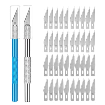 Engraving Non-Slip Metal Knife Kit with 40/10pcs #11 Blades
