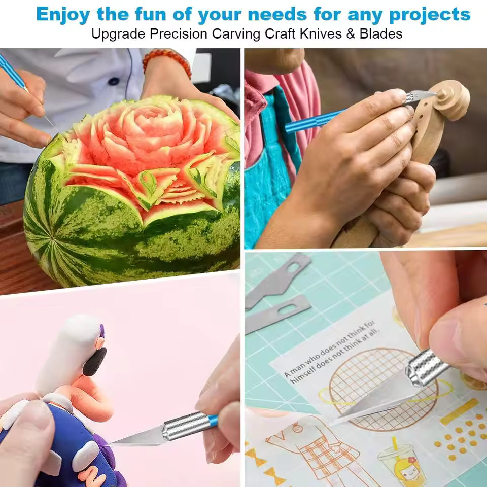 Engraving Non-Slip Metal Knife Kit with 40/10pcs #11 Blades