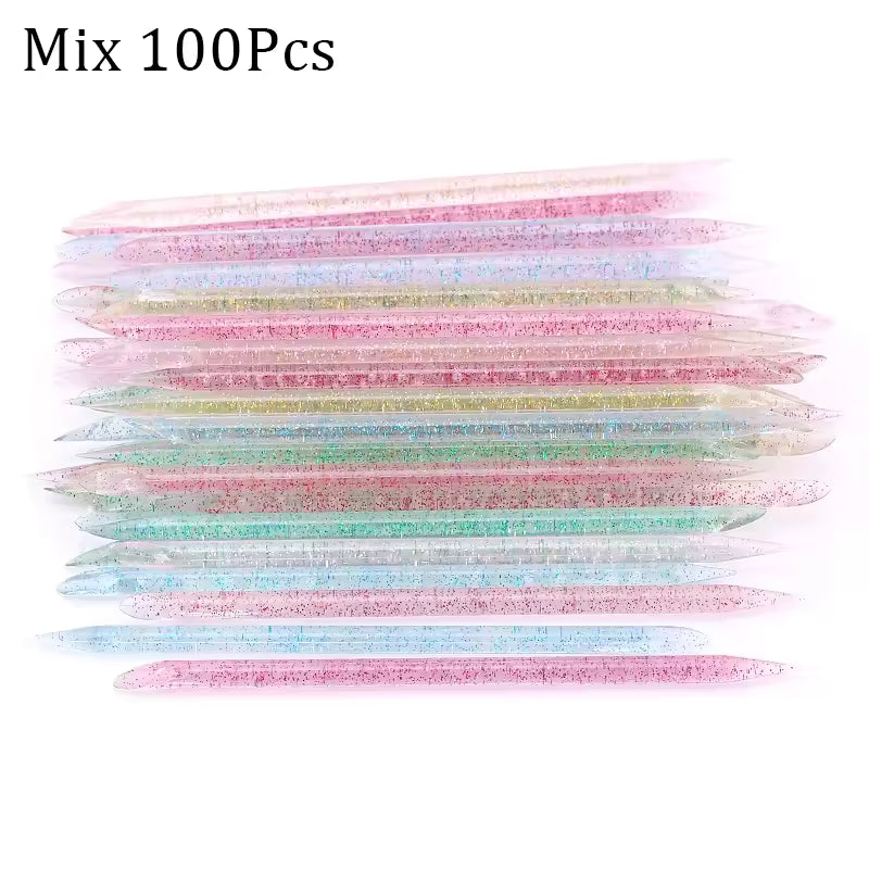 Reusable Double-Ended Crystal Cuticle Pusher Sticks