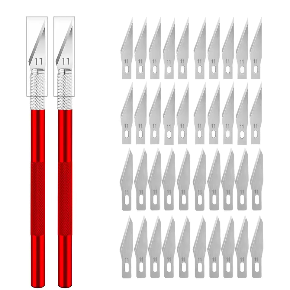 Engraving Non-Slip Metal Knife Kit with 40/10pcs #11 Blades