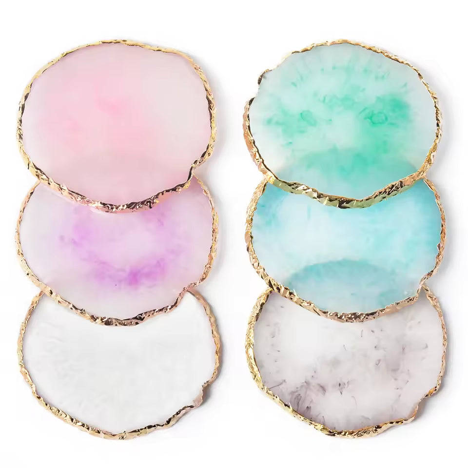 Round Resin Agate Nail Art Palette
