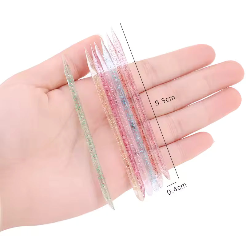 Reusable Double-Ended Crystal Cuticle Pusher Sticks