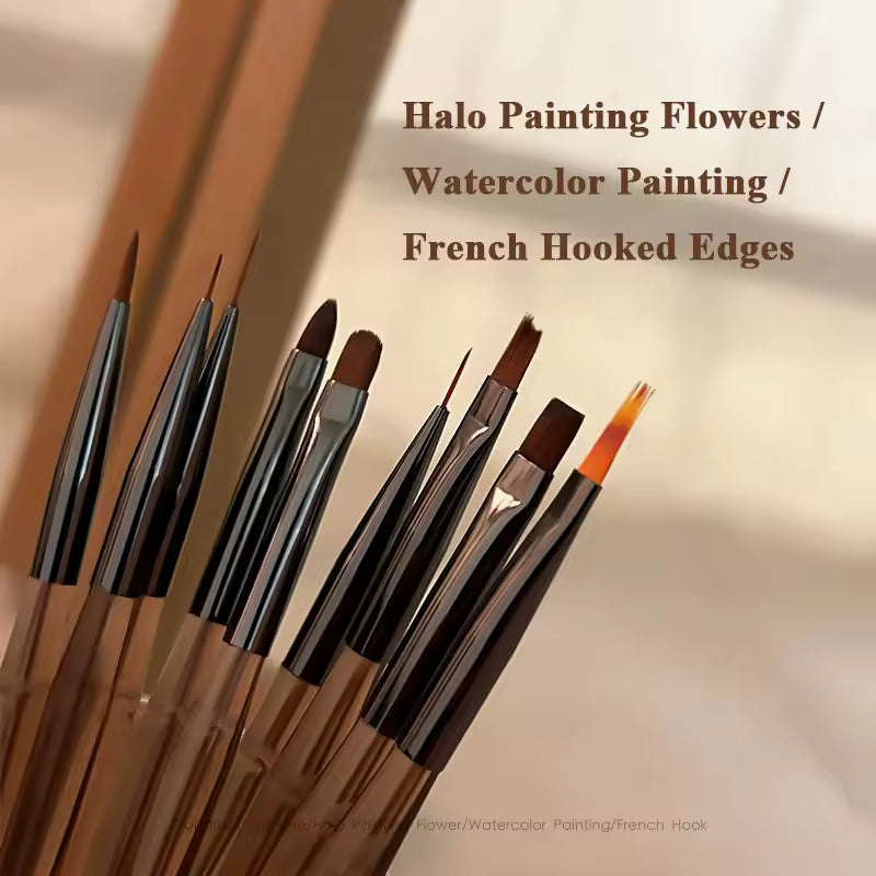 9pcs Professional Nail Art Liner Brush Set