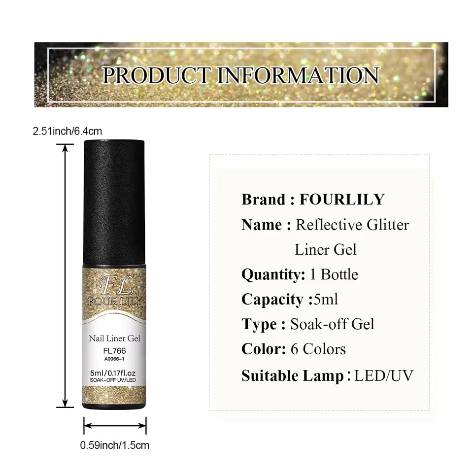 Reflective Glitter Nail Gel Polish – 5ml