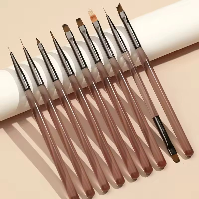 9pcs Professional Nail Art Liner Brush Set