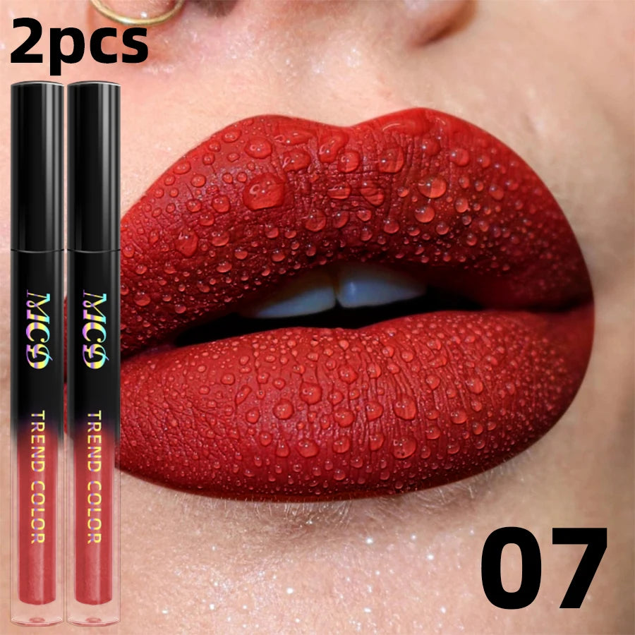19-Color Matte Velvet Liquid Lipstick
