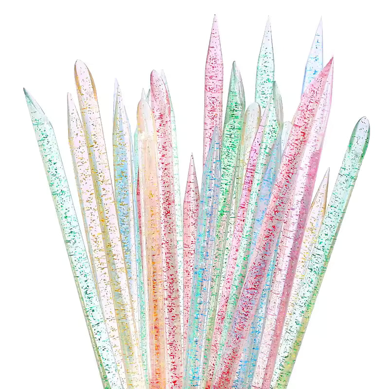 Reusable Double-Ended Crystal Cuticle Pusher Sticks